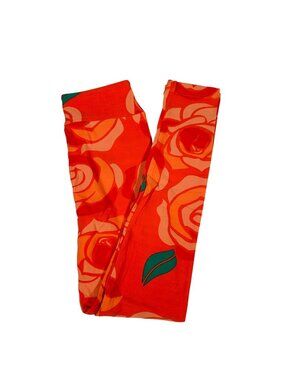 LuLaRoe ROSES Floral Orange Peach Green NEW LLR Unicorn HTF Leggings Tween
